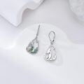wholesale 925 Sterling Silver 925 Teardrop Mermaid & Starfish Drop Earrings w/Abalone Shell & Green Enamel-0-3