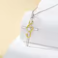 TOUPOP Sterling Silver Cross Treble Clef Pendant Music Note Necklace-0-3