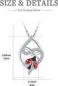 wholesale 925 Sterling Silver Infinity Love Heart Ladybug Pendant Necklace Gift for Women Wife Mom-0-5