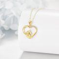 wholesale 14K Gold Heart-Shaped Unicorn Pendant Necklace for Women - Mothers Day Gifts-0-1