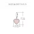 wholesale 925 Sterling Silver Metal Drusy Crystal Heart Dangle Earrings Wholesale (Pink/Blue/Purple) Leverback Drop s for Women-0-5