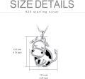 wholesale 925 Sterling Silver Black Enamel Cow Head Charm Pendant Necklaces for Women Mother's Day Gifts-0-4