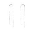 wholesale 925 Sterling Silver Threader Chain Dangle Earrings with Long Bar Pendant for Women-0-0