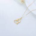 wholesale 14K Gold Mother and Child Heart Pendant Necklace with Cubic Zirconia - Gift for Mom/Wife/Grandma (18)-0-4