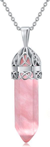 wholesale Sterling Silver Opal Irish Celtic Knot Pendant Necklace Unisex Gift-Celtic necklace-October