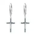 TOUPOP Sterling Silver Turquoise Cross Dangle Earrings for Women-0-0