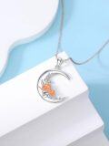 wholesale  Sterling Silver Moon Pendant Birth Flower Necklace for Women -0-33