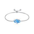 wholesale 925 Sterling Silver Abalone Shell Square Charm Adjustable Bolo Bracelet for Women-0-12