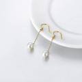 wholesale 14K Gold Freshwater Pearl Drop Dangle Hook Earrings for Women-0-2