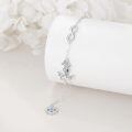 wholesale 925 Sterling Silver Infinity Anchor Bracelet Wholesale With Blue Crystal Pendant-0-4