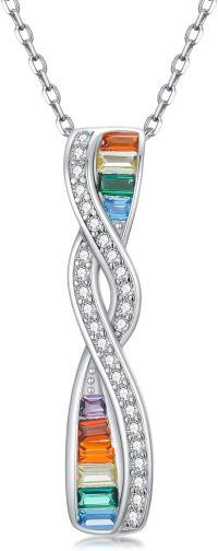 wholesale 925 Sterling Silver Rainbow Pride Pendant Necklace Gifts for Women Men LGBT Gay Jewelry-Pride-Infinity