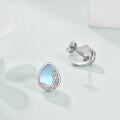 wholesale 925 Sterling Silver Teardrop Opal & Larimar Swirl Stud Earrings - Hypoallergenic s for Women-0-3