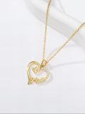 TOUPOP 14K Gold Crystal Mom Necklace For Women Mother Daughter Gifts-0-4