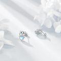 wholesale 925 Sterling Silver Cat Face Moonstone Stud Earrings for Women Girls -0-1