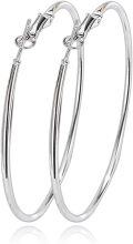 wholesale Gold 925 Sterling Silver Circle Endless Hoop Earrings for Women 4cm Diameter-0-4