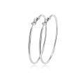 wholesale 925 Sterling Silver Hoop Earrings White Gold Plated Polished Round For Women-0-4