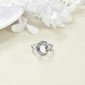 wholesale 925 Sterling Silver Heart CZ Frog Adjustable Rings for Women-0-4