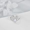wholesale 925 Sterling Silver Opal And Zircon Ring With Elegant Openwork Design-0-3