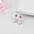 wholesale 925 Sterling Silver White Fire Opal Christmas Tree Snowflake Drop Earrings-0-1