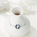 wholesale 925 Sterling Silver Horse Head Rainbow Crystal Heart Link Bracelet-0-1