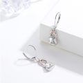 wholesale 925 Sterling Silver Cute Rabbit Head Drop Earrings Platinum Plated Rose Gold Accents-0-1