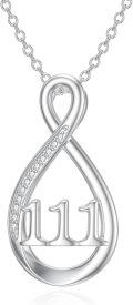 wholesale Sterling Silver Angel Number Necklace 111 222 333 444 555 777 888 999 1111-0-0