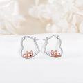 wholesale 925 Sterling Silver French Bulldog Heart Hoop Earrings Gift for Women-0-3