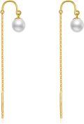 wholesale Gold 14k Freshwater Pearl Long Chain Drop Earrings for Women Gift Ideas-0-0