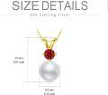 wholesale 925 Sterling Silver Gold-Plated Cubic Zirconia & Pearl Pendant Necklace for Women-0-5