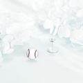wholesale 925 Sterling Silver Baseball Stud Earrings with Red Stitching for Women-0-2