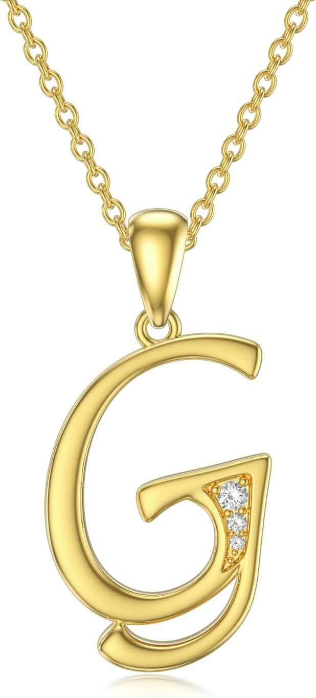 wholesale 14K Gold Moissanite A Z Initial Necklace for Women 16+2 -G