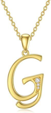 wholesale 14K Gold Moissanite A Z Initial Necklace for Women 16+2 -G
