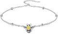 wholesale 925 Sterling Silver Honeybee with Sunflower Charm Ankle Bracelet for Women Gifts-0-0