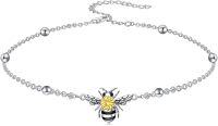 wholesale 925 Sterling Silver Honeybee with Sunflower Charm Ankle Bracelet for Women Gifts-Two