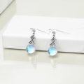 wholesale  925 Sterling Silver Gold Plated Moonstone Celtic Knot Earrings - Hypoallergenic Irish Jewelry for Women, Gift for Her-0-3