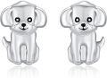 wholesale 925 Sterling Silver Cutie Puppy Stud Earrings for Women - Dog Lover Gift Idea-0-0