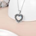 wholesale 925 Sterling Silver Blue Crystal Heart Locket Necklace for Women - Always in My Heart-0-18