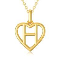 wholesale 14k Gold Heart Pendant Necklace Wholesale With Initial S-H