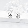 wholesale 925 Sterling Silver Penguin on Crescent Moon Leverback Dangle Drop Hoop Earrings for Women Birthdays Anniversaries and Christmas Gifts-0-1