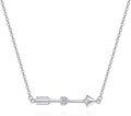 wholesale 925 Sterling Silver Arrow Necklace with Heart-Shaped Zircon, Love & Courage Symbol, Hypoallergenic Jewelry Gift for Women-0-0