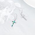 wholesale 925 Sterling Silver Abalone Shell Cross Dangle Drop Leverback Earrings Religious Jewelry for Women Girls 3cm Length-0-3