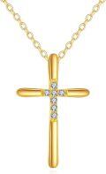 wholesale 14K Gold Diamond Cross Pendant Chain Necklaces for Women Gifts Jewelry-0-0