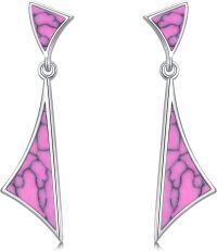 wholesale  Sterling Silver Crystal Butterfly Dragonfly Bee Dangle Drop Earrings -H1-Pink