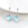 wholesale 925 Sterling Silver Dolphin Heart Dangle Lever Back Earrings-0-1
