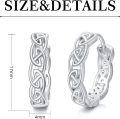 wholesale 925 Sterling Silver Celtic Knot Huggie Hoop Earrings Good Luck  for Women Men-0-5