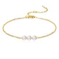 wholesale 14K Solid Gold Freshwater Cultured Pearl Bracelet Anniversary Birthday Gift for Women-White 3