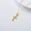 wholesale 18K Gold Cubic Zirconia Cross Pendant Necklace for Women Girls-0-3