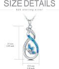 wholesale TOUPOP Infinity Butterfly Necklace Sterling Silver Created Opal Butterflies Jewelry Butterfly Birthday Christmas Gifts For Women Girlfriend -0-3