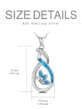 TOUPOP Sterling Silver Created Opal Infinity Butterfly Necklace-0-3