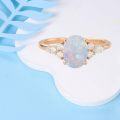 wholesale 18k Rose Gold Natural Opal Engagement Ring for Women 1-5 Carat Oval Cut Gemstone Ring with Moissanite Christmas Birthday Gift for Wife Mother-0-2